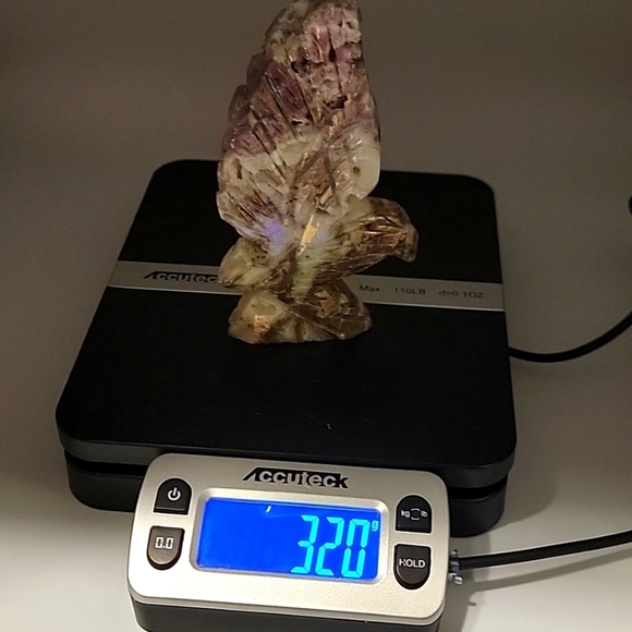 320g Aura Sphalerite Eagle Natural Gemstone Crystal Druzy Handmade Figurine - Picture 13 of 16